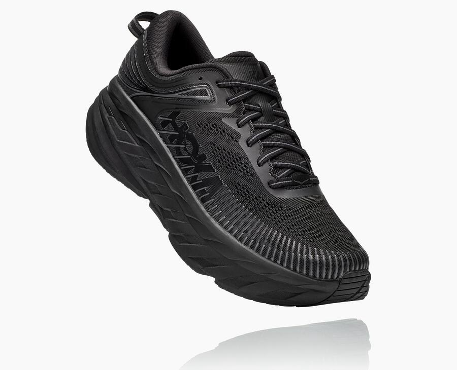 Hoka Mens Running Shoes NZ - Hoka One One Bondi 7 Black (DBW462197)